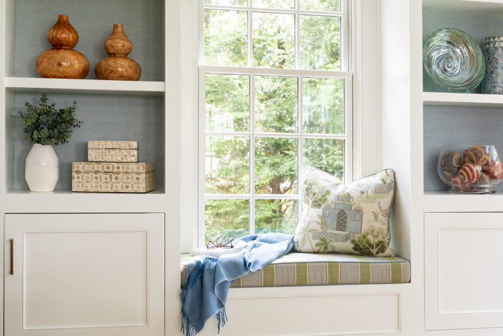 sun-drenched family room window seat
